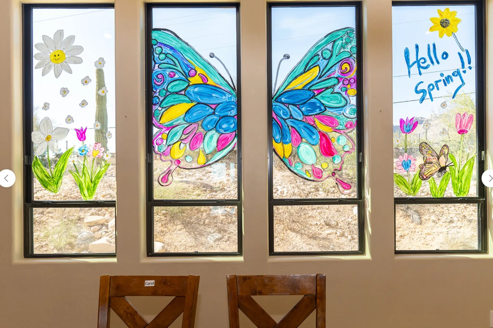 House One butterfly window artwork
